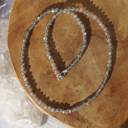 Kette Labradorit | Silber | Charmring