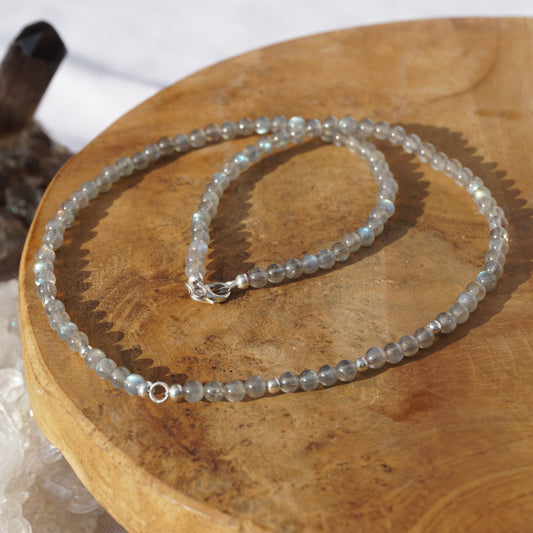 Kette Labradorit | Silber | Charmring