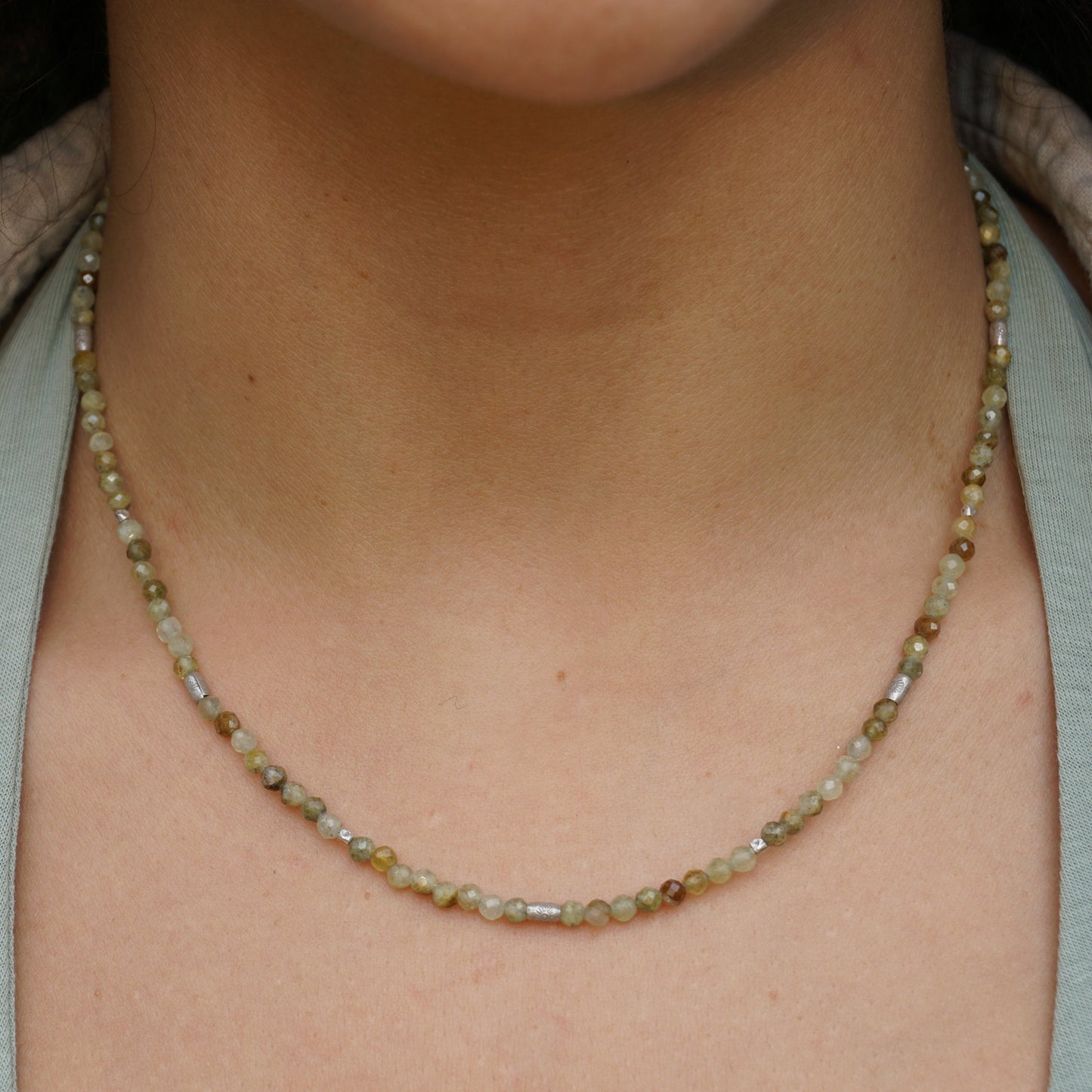 Kette Grüner Granat | Silber
