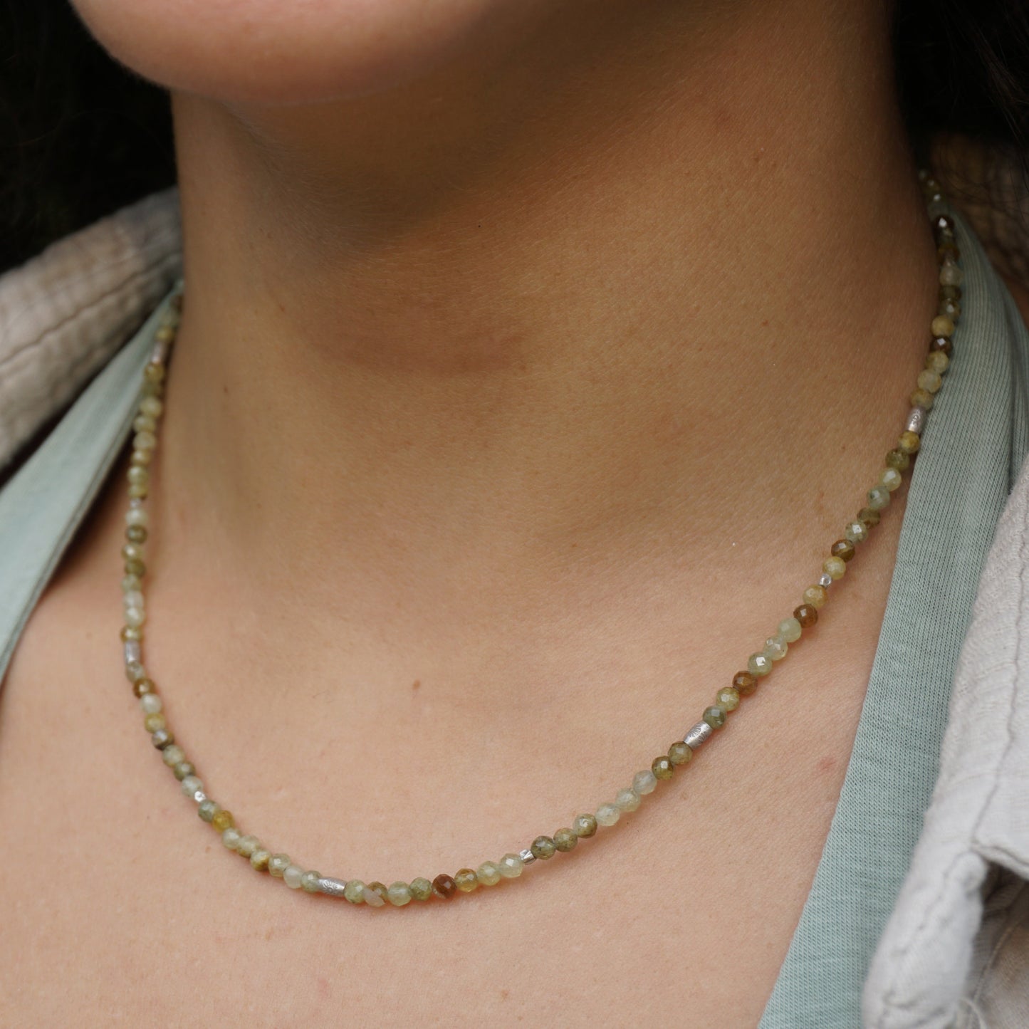 Kette Grüner Granat | Silber