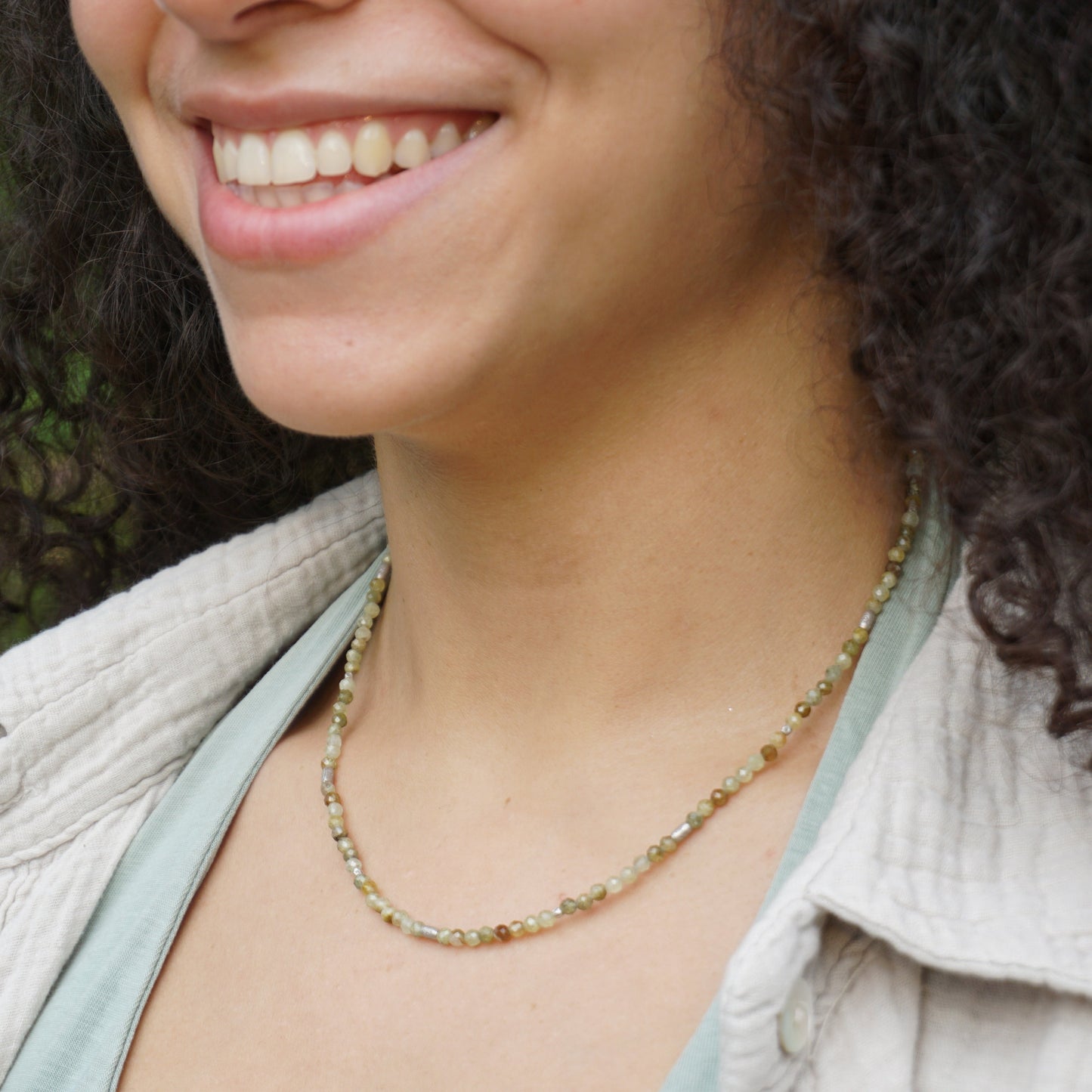Kette Grüner Granat | Silber
