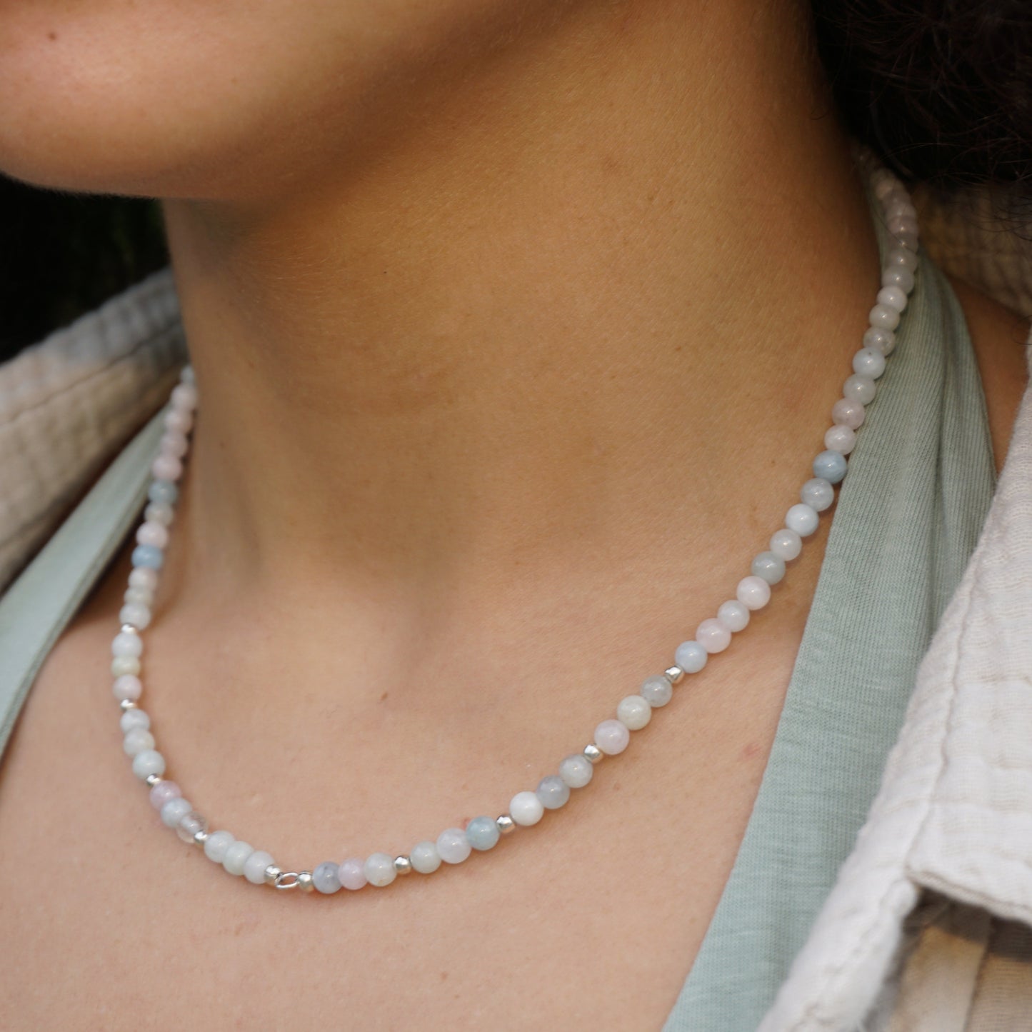 Kette Morganit | Silber | Charmring