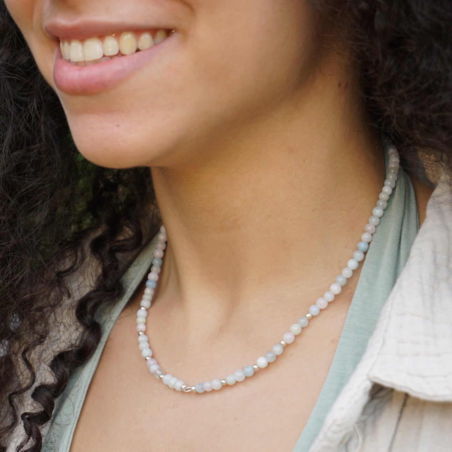 Kette Morganit | Silber | Charmring