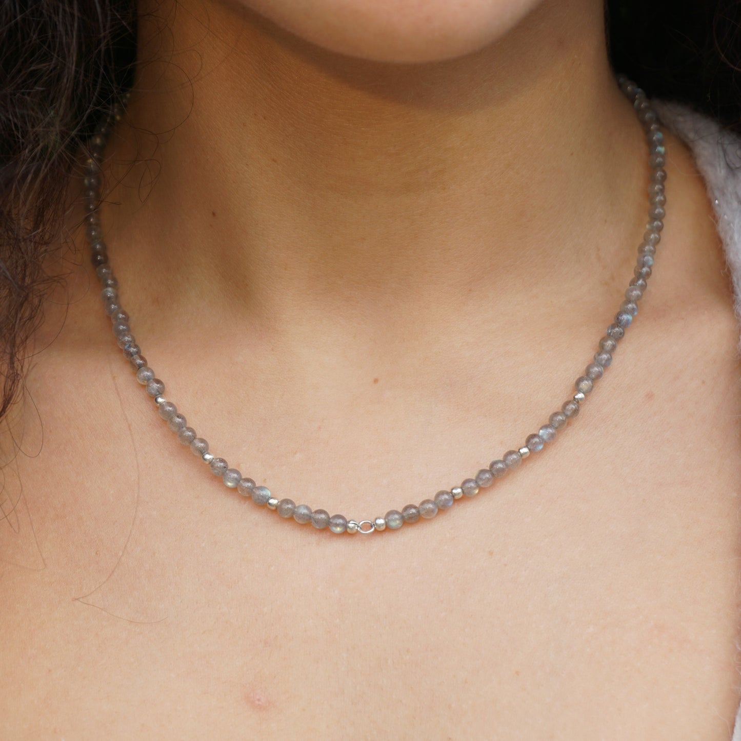 Kette Labradorit | Silber | Charmring