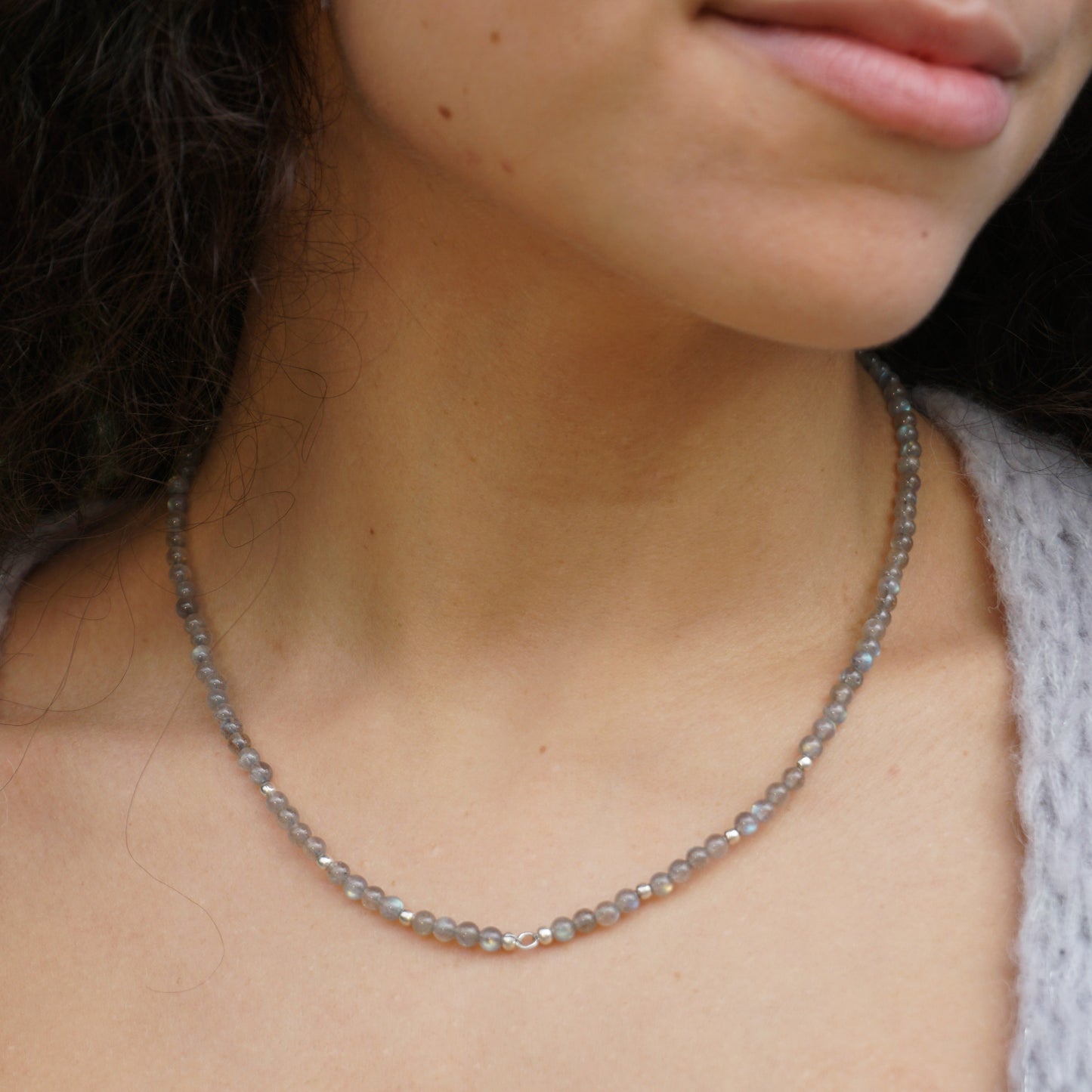 Kette Labradorit | Silber | Charmring