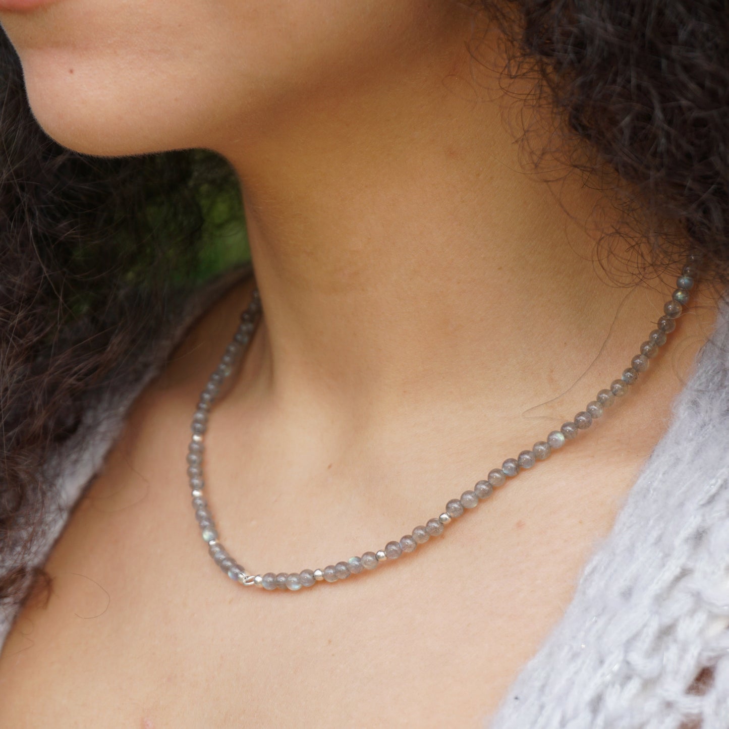 Kette Labradorit | Silber | Charmring