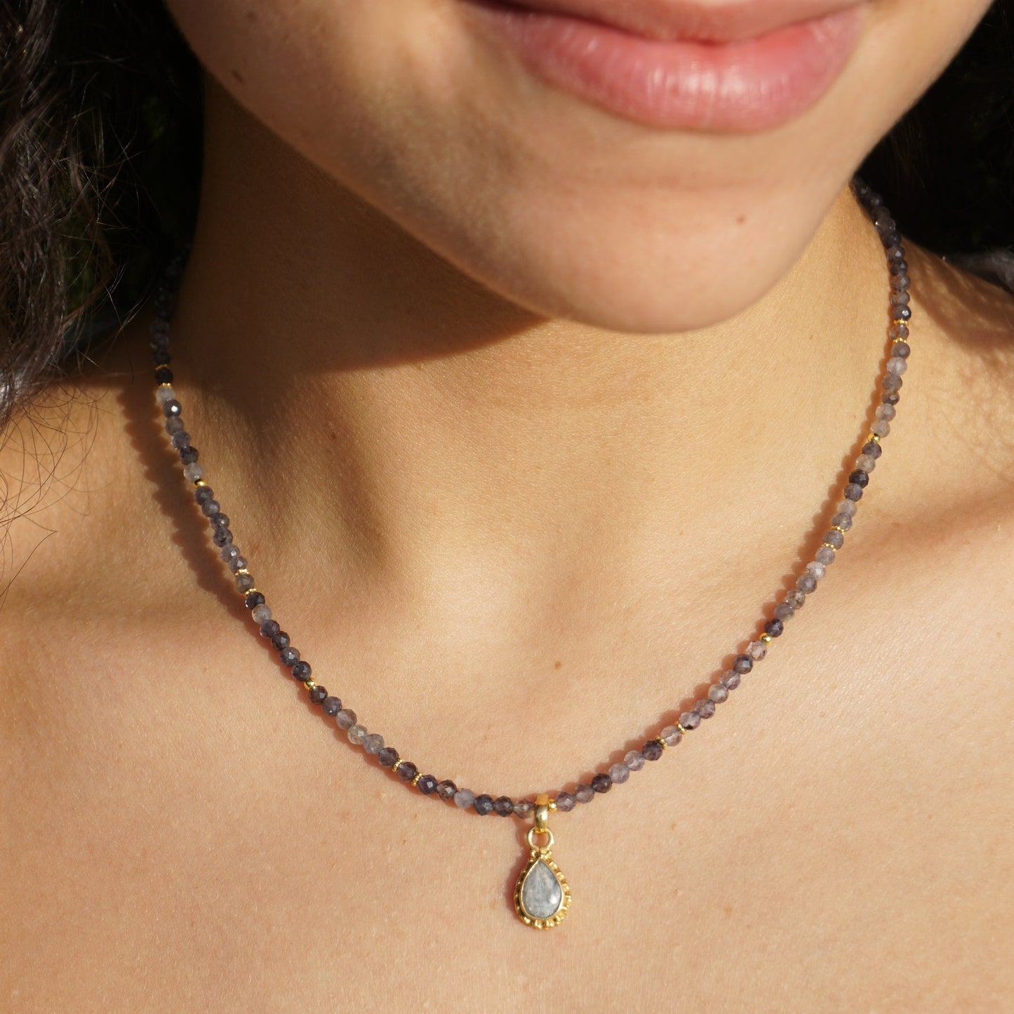 Kette Iolith | Gold | Anhänger Iolith