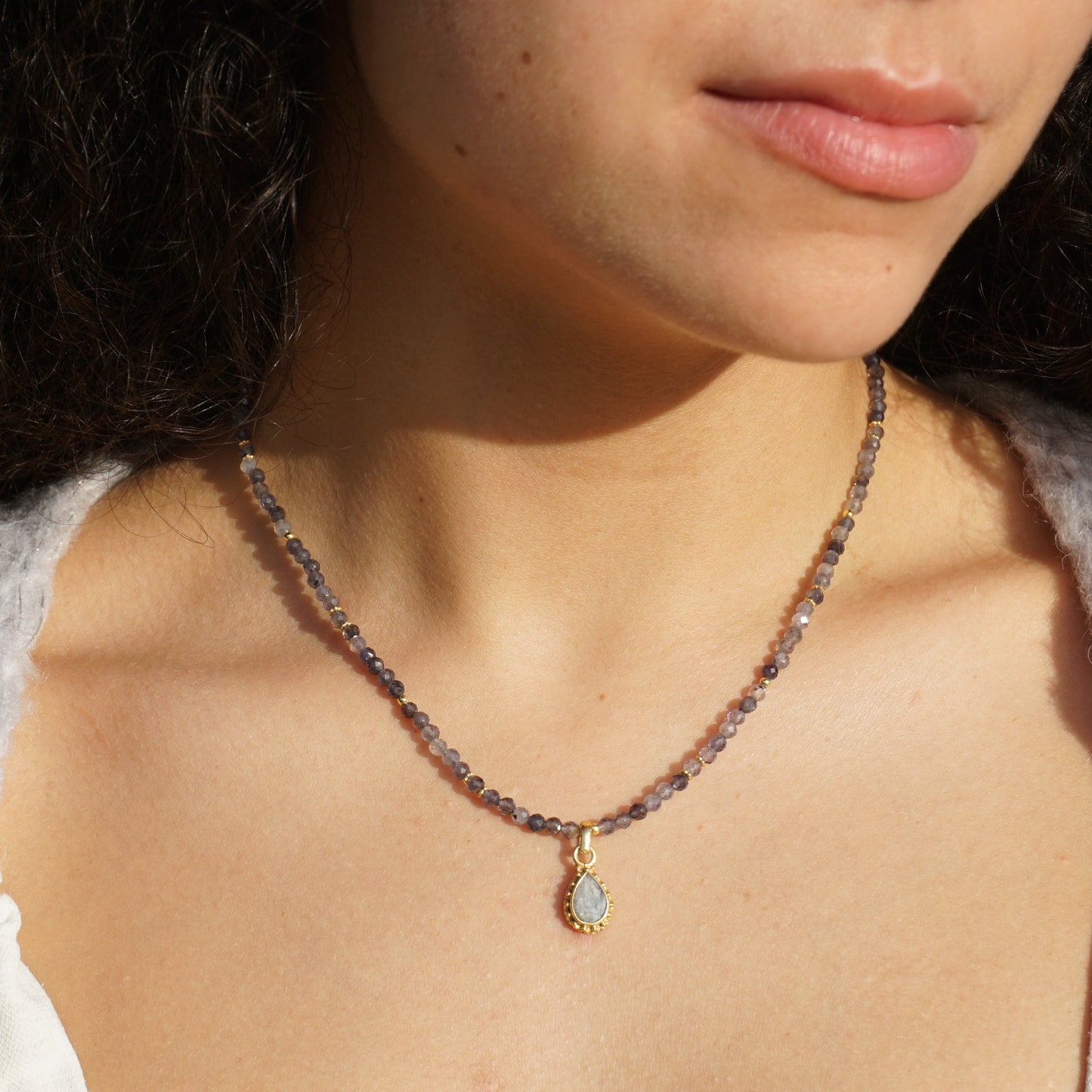 Kette Iolith | Gold | Anhänger Iolith