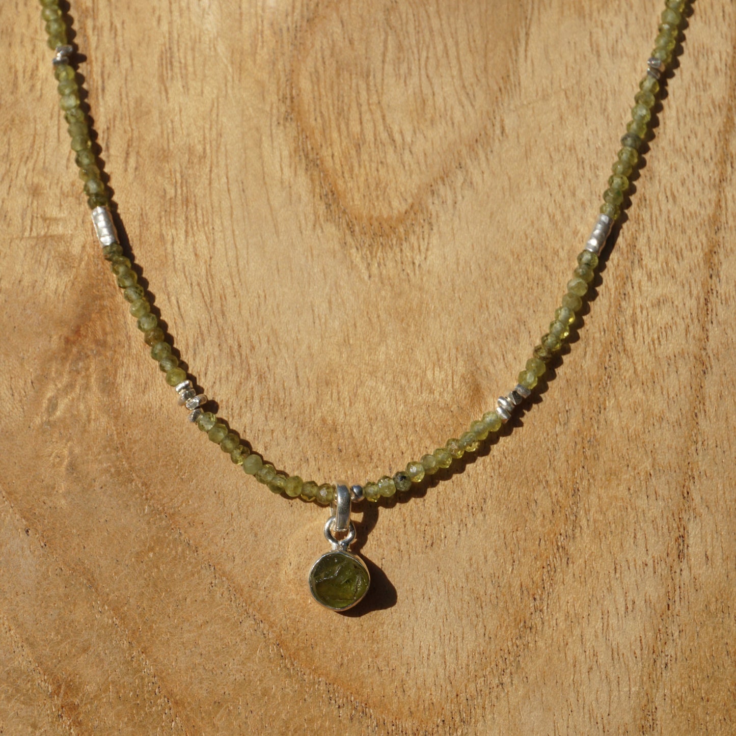 Kette Peridot | Silber | Anhänger Peridot natur