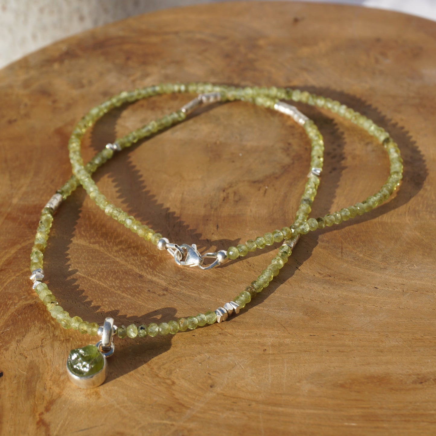 Kette Peridot | Silber | Anhänger Peridot natur