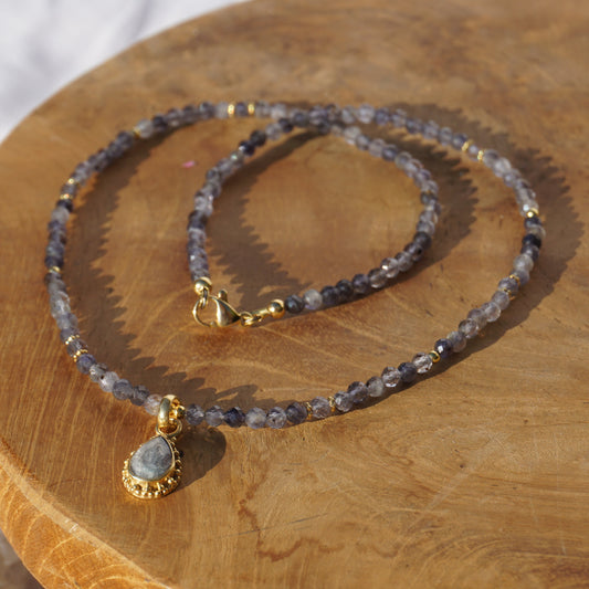 Kette Iolith | Gold | Anhänger Iolith