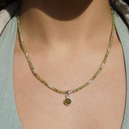 Kette Peridot | Silber | Anhänger Peridot natur