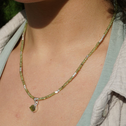 Kette Peridot | Silber | Anhänger Peridot natur