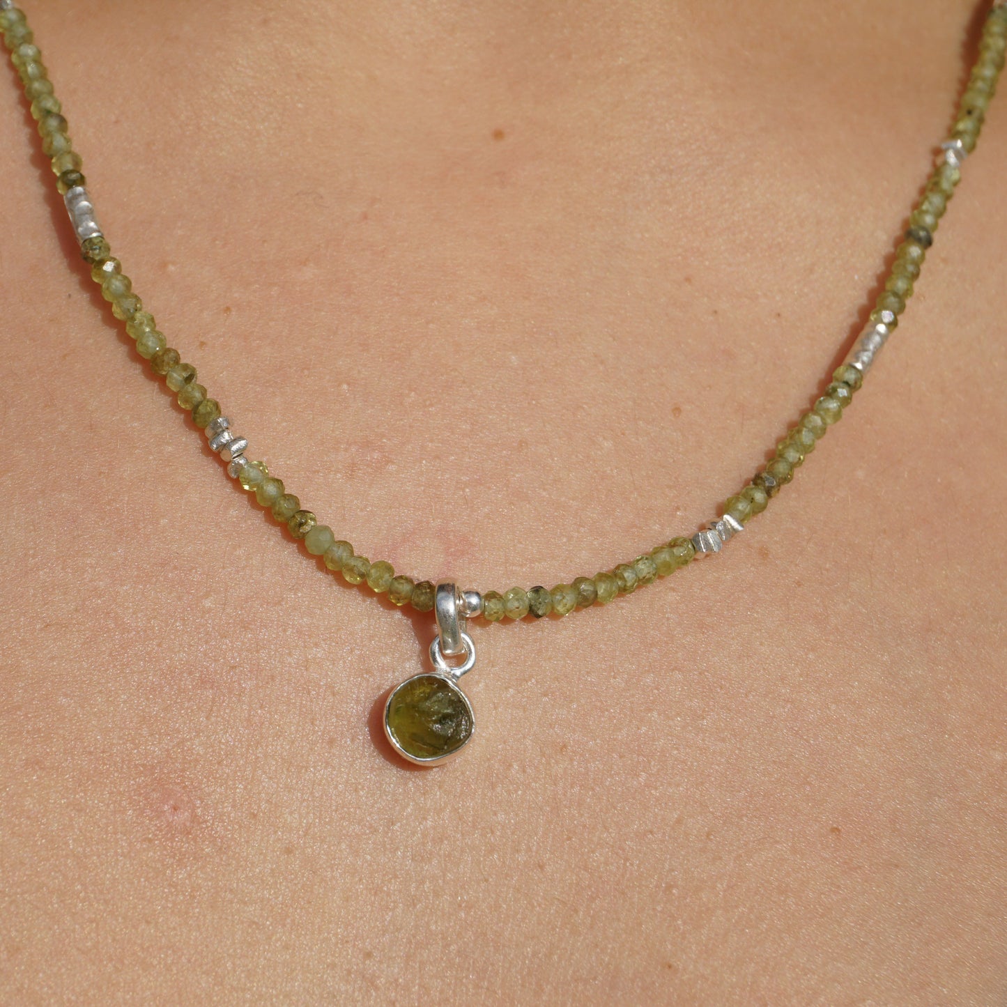 Kette Peridot | Silber | Anhänger Peridot natur