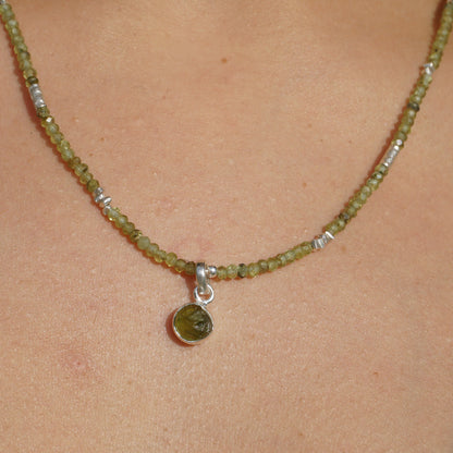 Kette Peridot | Silber | Anhänger Peridot natur