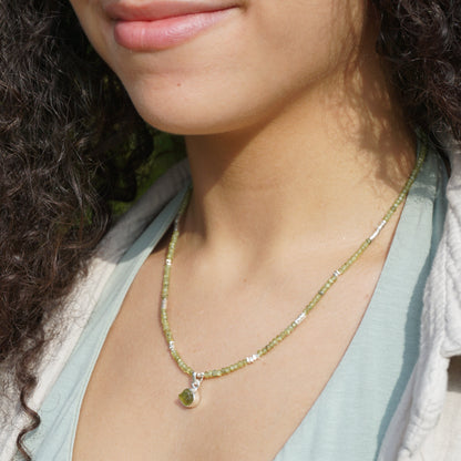 Kette Peridot | Silber | Anhänger Peridot natur