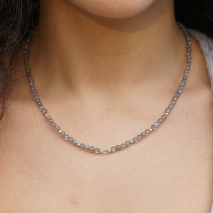 Kette Labradorit | Silber | Charmring
