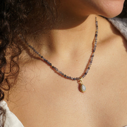 Kette Iolith | Gold | Anhänger Iolith