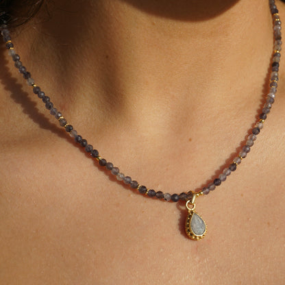 Kette Iolith | Gold | Anhänger Iolith