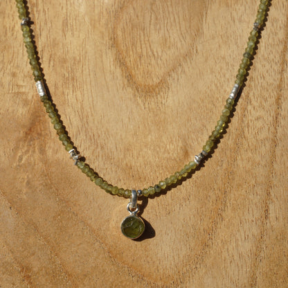 Kette Peridot | Silber | Anhänger Peridot natur