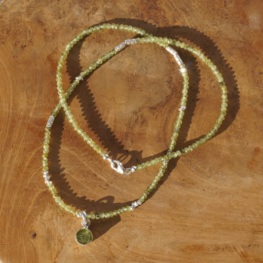 Kette Peridot | Silber | Anhänger Peridot natur