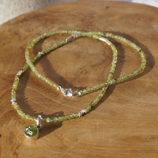 Kette Peridot | Silber | Anhänger Peridot natur
